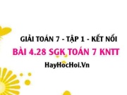 Bài 4.28 SGK Toán 7 tập 1 Kết nối tri thức